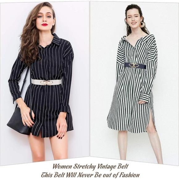 Women Skinny Belt for Dresses Retro Stretch Ladies Waist Belt Plus Size Set of 4 - Picture 6 of 6